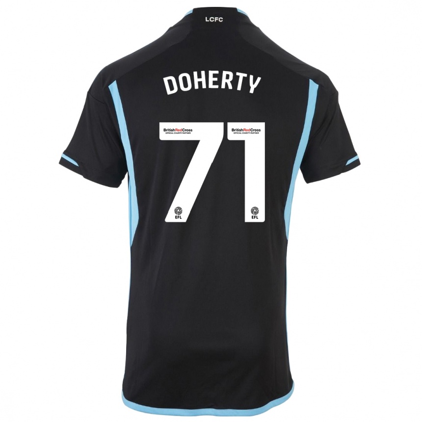 Kids Football Arlo Doherty #71 Black Away Jersey 2023/24 T-Shirt