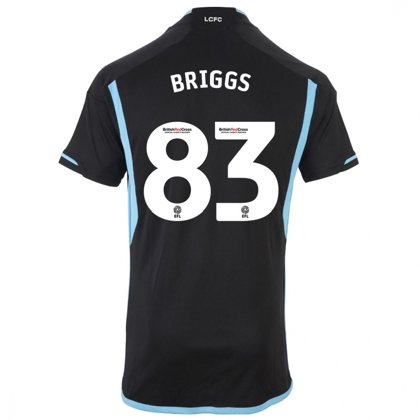 Kids Football Logan Briggs #83 Black Away Jersey 2023/24 T-Shirt