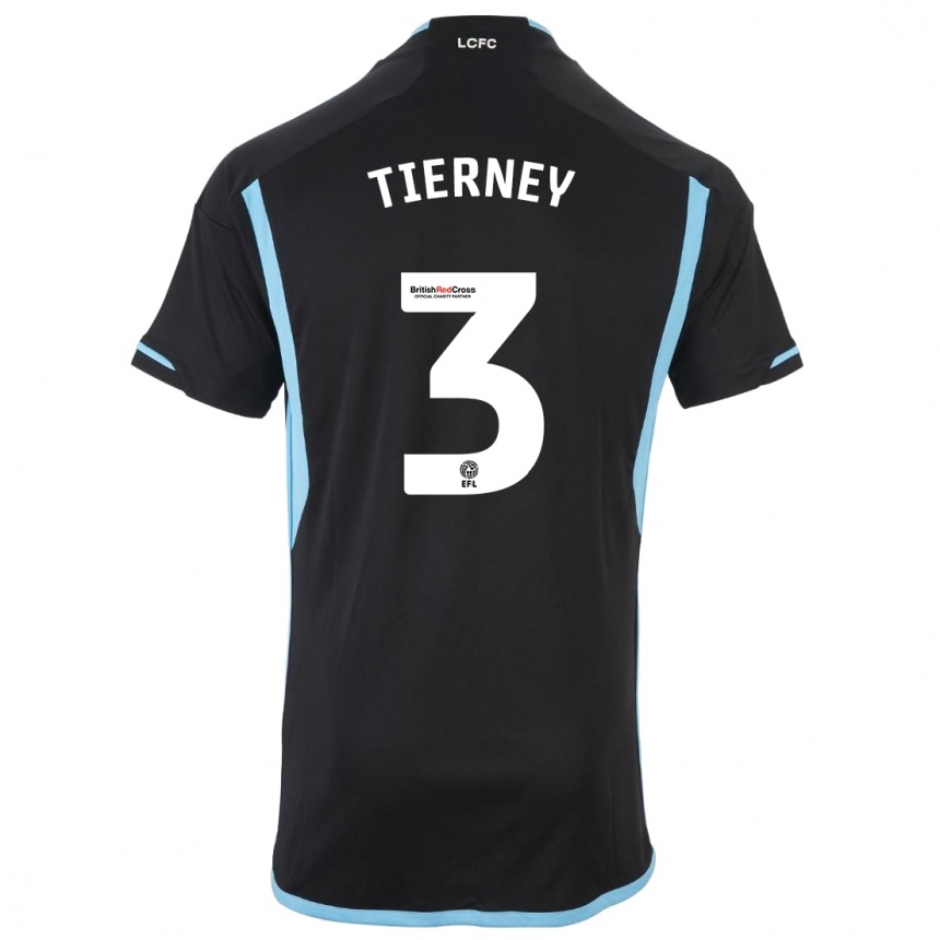 Kids Football Sam Tierney #3 Black Away Jersey 2023/24 T-Shirt