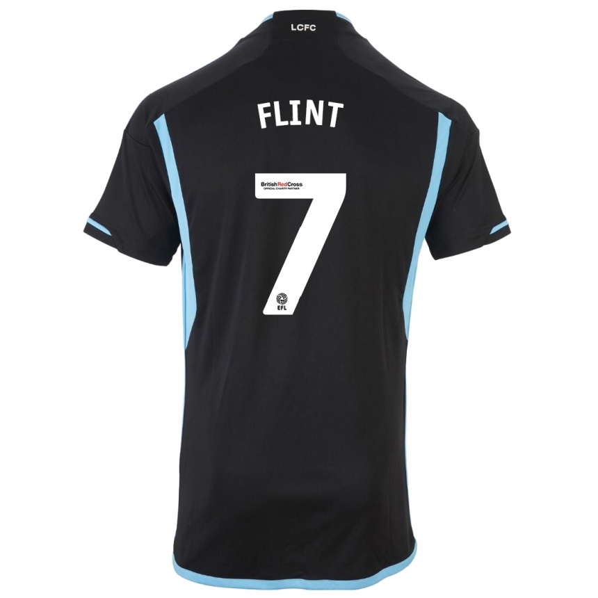 Kids Football Natasha Flint #7 Black Away Jersey 2023/24 T-Shirt