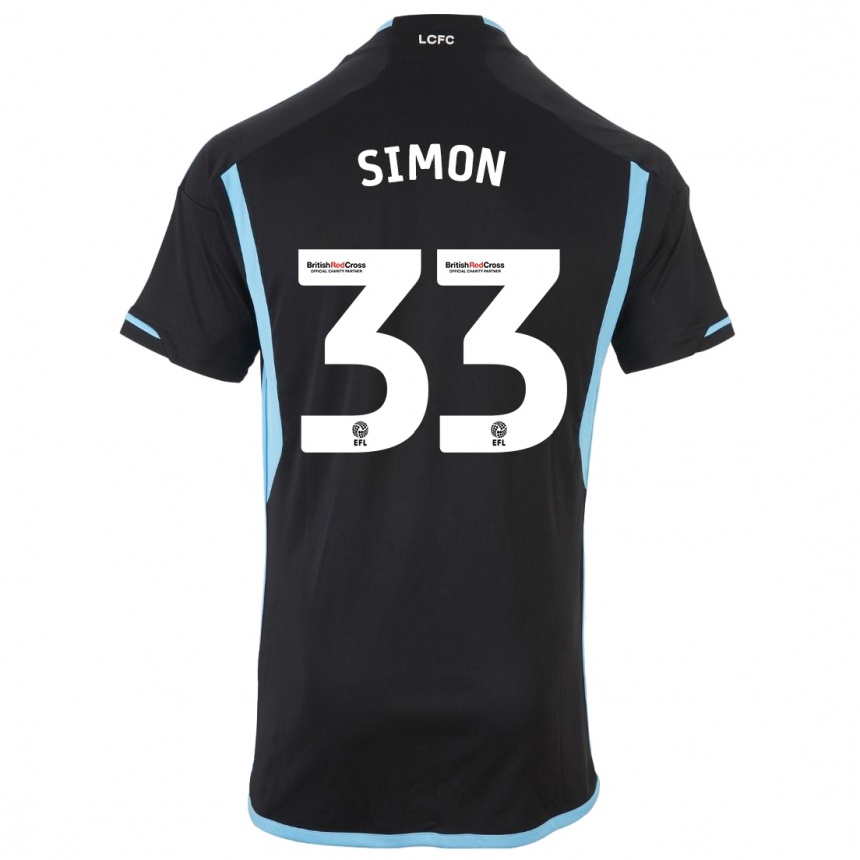 Kids Football Erin Simon #33 Black Away Jersey 2023/24 T-Shirt