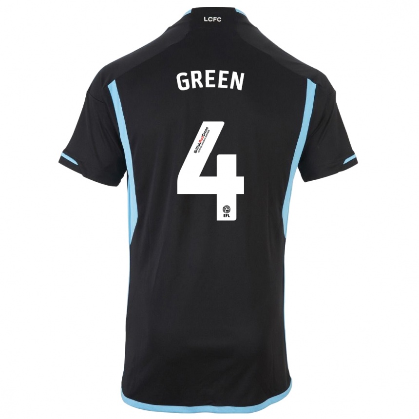 Kids Football Josie Green #4 Black Away Jersey 2023/24 T-Shirt