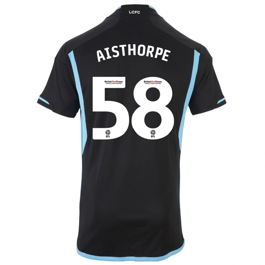 Kids Football Bailey Aisthorpe #58 Black Away Jersey 2023/24 T-Shirt