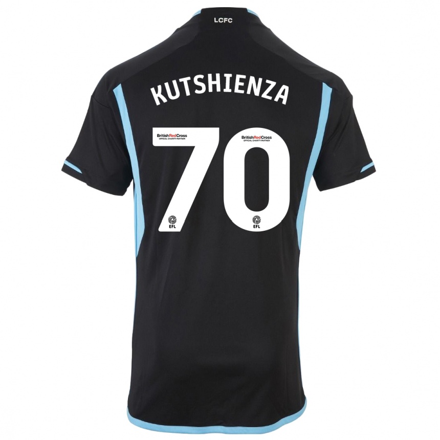 Kids Football Jesper Kutshienza #70 Black Away Jersey 2023/24 T-Shirt