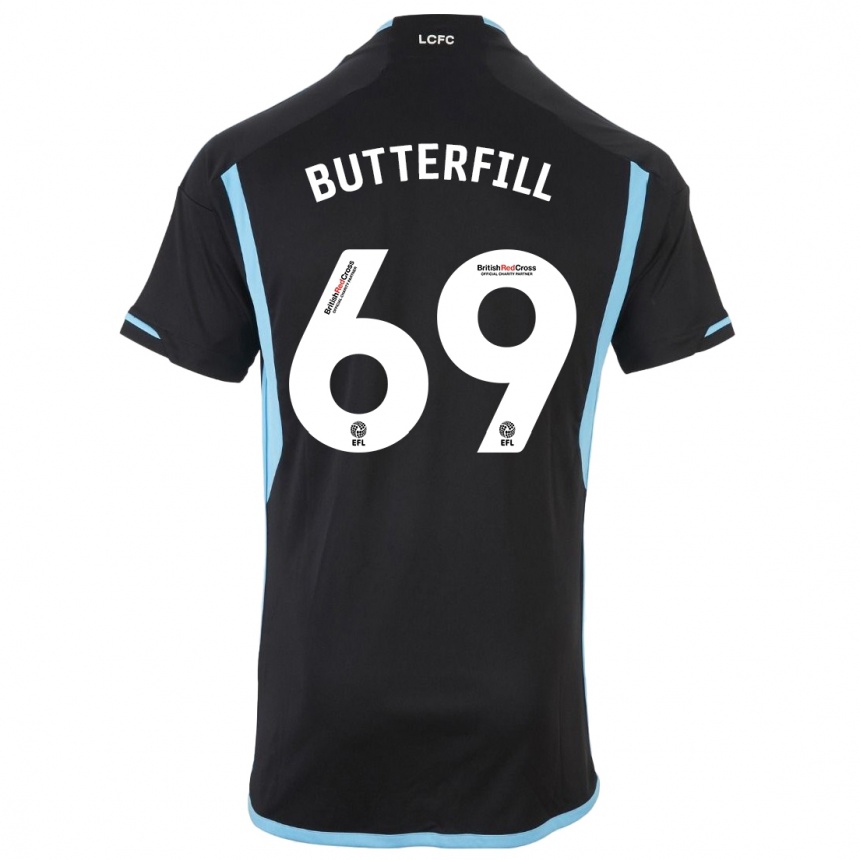 Kids Football Jack Butterfill #69 Black Away Jersey 2023/24 T-Shirt