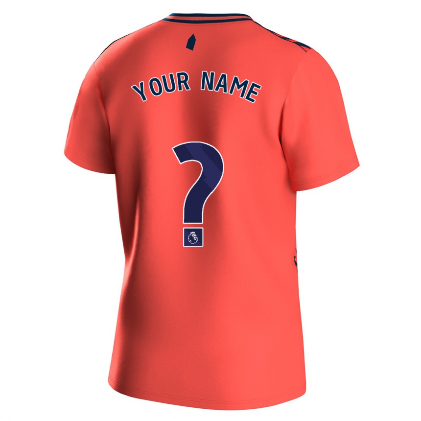 Kids Football Your Name #0 Coral Away Jersey 2023/24 T-Shirt