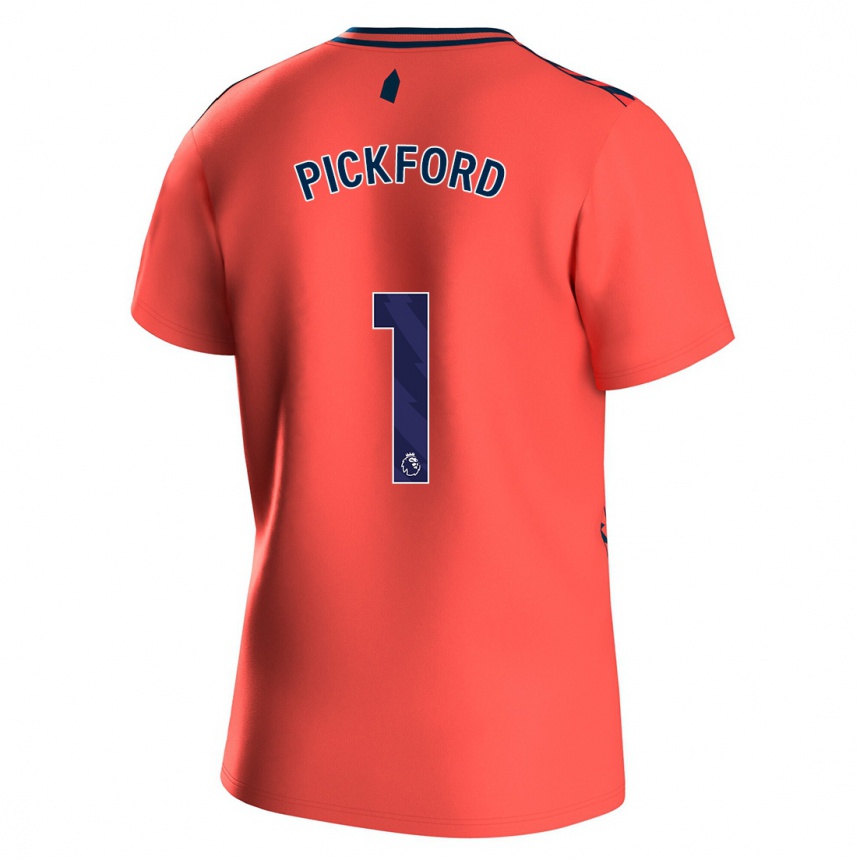 Kids Football Pickford #1 Coral Away Jersey 2023/24 T-Shirt