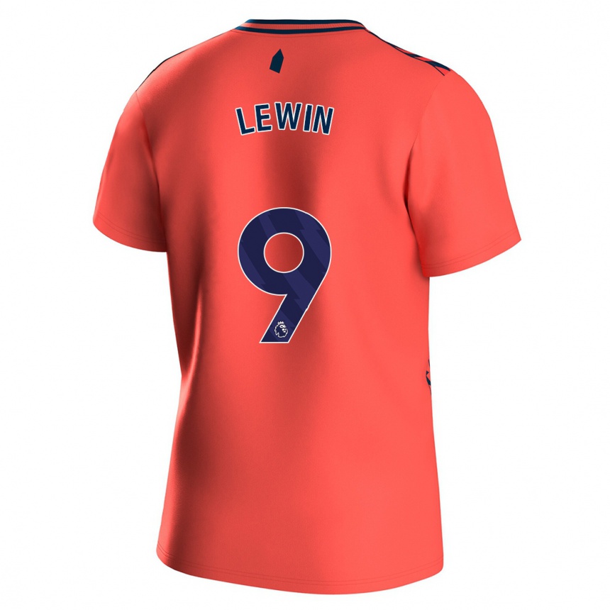 Kids Football Dominic Calvert-Lewin #9 Coral Away Jersey 2023/24 T-Shirt