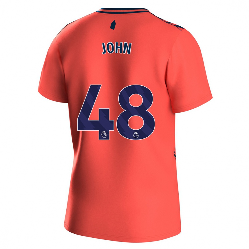 Kids Football Kyle John #48 Coral Away Jersey 2023/24 T-Shirt