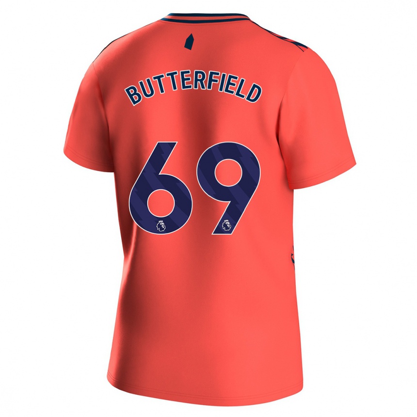 Kids Football Luke Butterfield #69 Coral Away Jersey 2023/24 T-Shirt