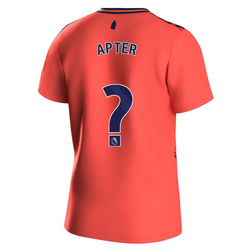 Kids Football Matthew Apter #0 Coral Away Jersey 2023/24 T-Shirt