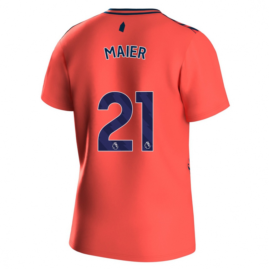 Kids Football Leonie Maier #21 Coral Away Jersey 2023/24 T-Shirt