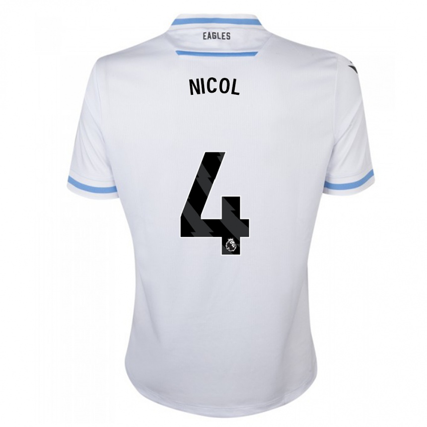 Kids Football Leigh Nicol #4 White Away Jersey 2023/24 T-Shirt