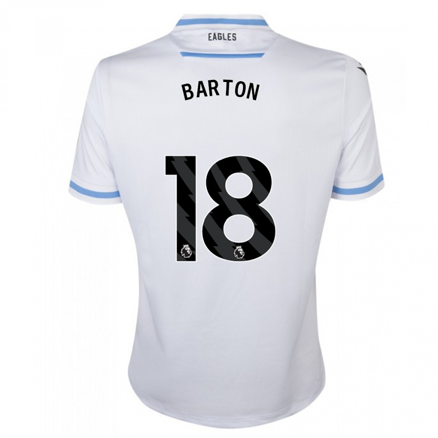 Kids Football Kirsty Barton #18 White Away Jersey 2023/24 T-Shirt