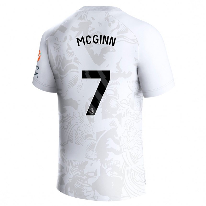 Kids Football John Mcginn #7 White Away Jersey 2023/24 T-Shirt