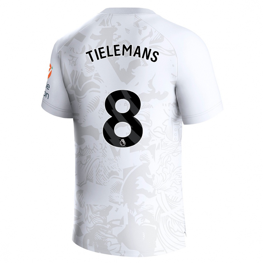 Kids Football Youri Tielemans #8 White Away Jersey 2023/24 T-Shirt