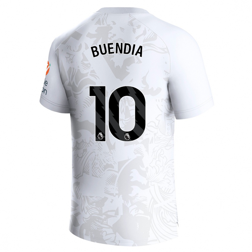 Kids Football Emiliano Buendía #10 White Away Jersey 2023/24 T-Shirt