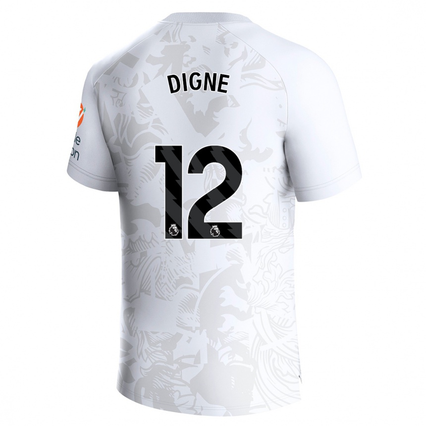 Kids Football Lucas Digne #12 White Away Jersey 2023/24 T-Shirt