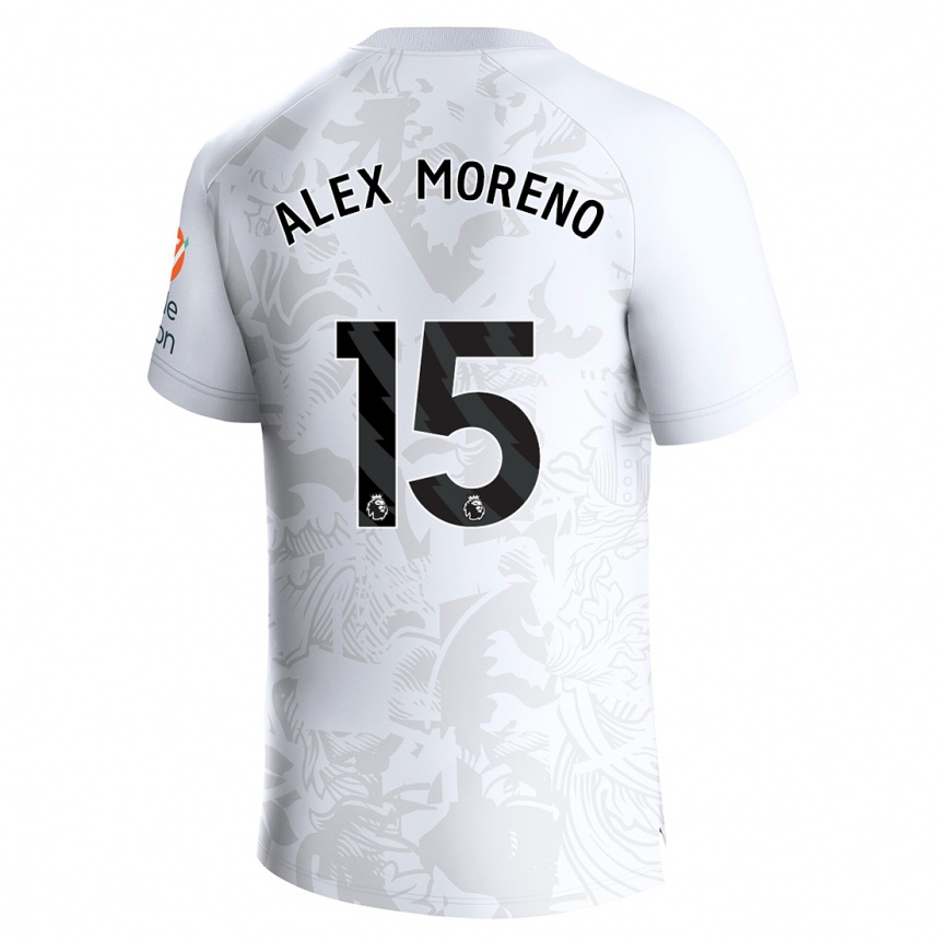 Kids Football Álex Moreno #15 White Away Jersey 2023/24 T-Shirt