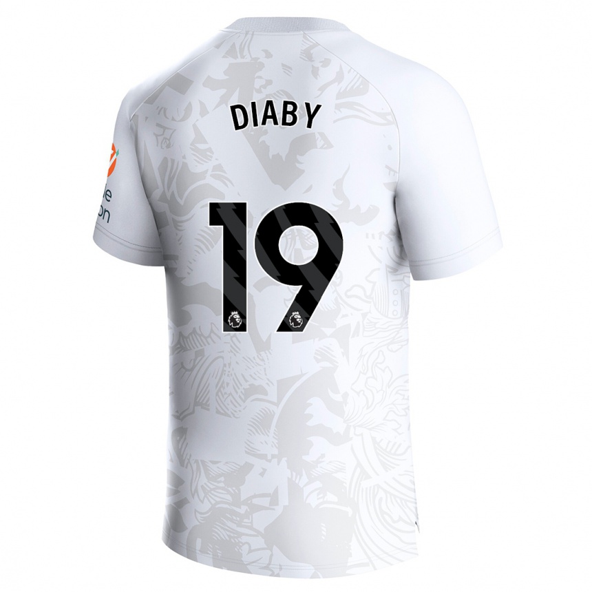 Kids Football Moussa Diaby #19 White Away Jersey 2023/24 T-Shirt