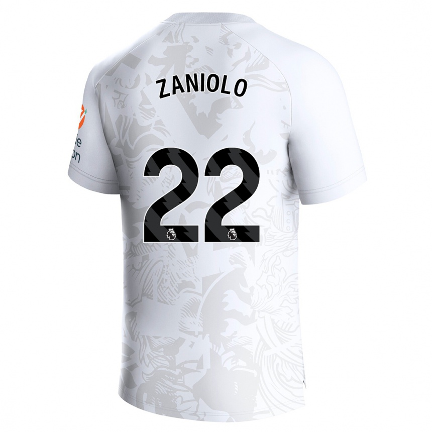 Kids Football Nicolò Zaniolo #22 White Away Jersey 2023/24 T-Shirt
