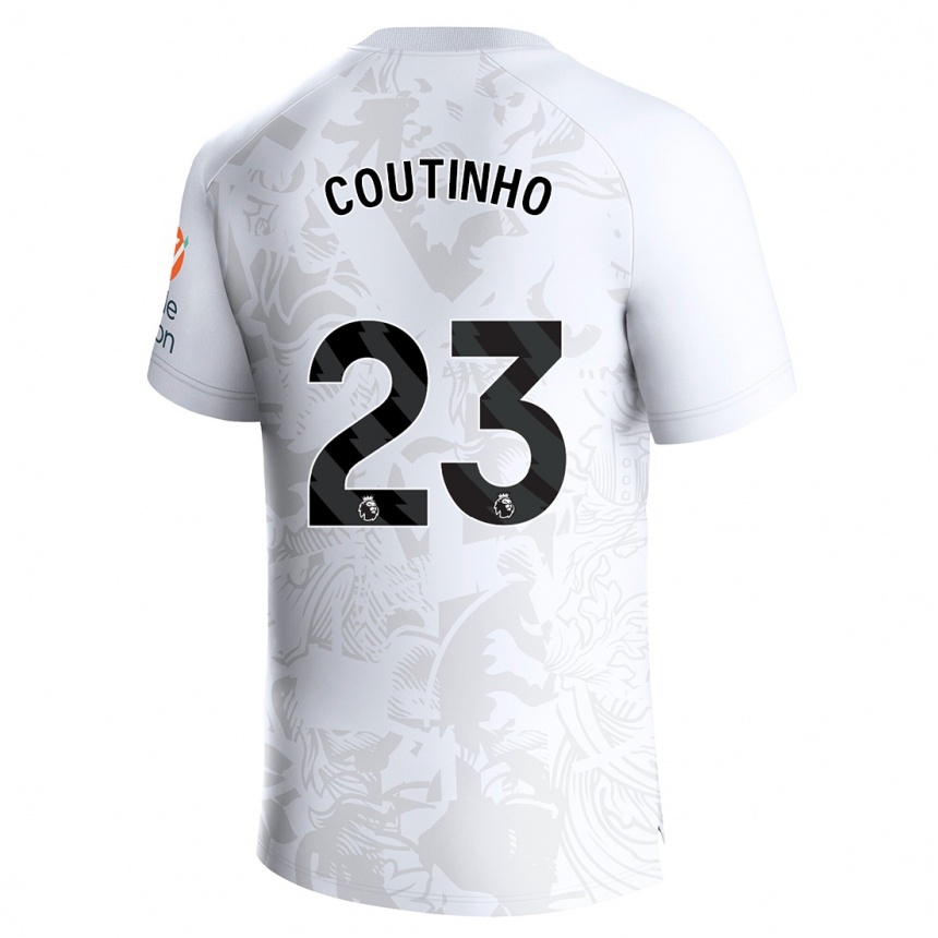 Kids Football Philippe Coutinho #23 White Away Jersey 2023/24 T-Shirt