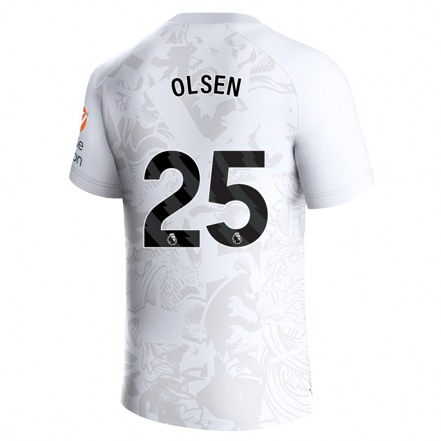 Kids Football Robin Olsen #25 White Away Jersey 2023/24 T-Shirt