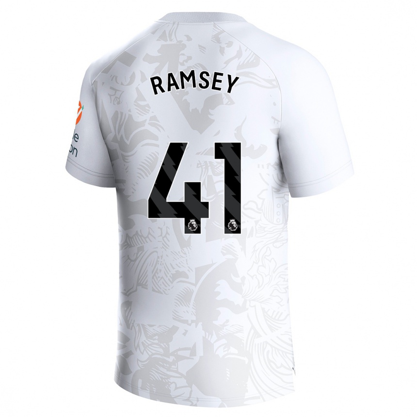 Kids Football Jacob Ramsey #41 White Away Jersey 2023/24 T-Shirt