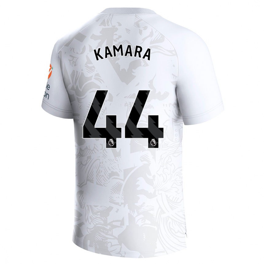 Kids Football Boubacar Kamara #44 White Away Jersey 2023/24 T-Shirt