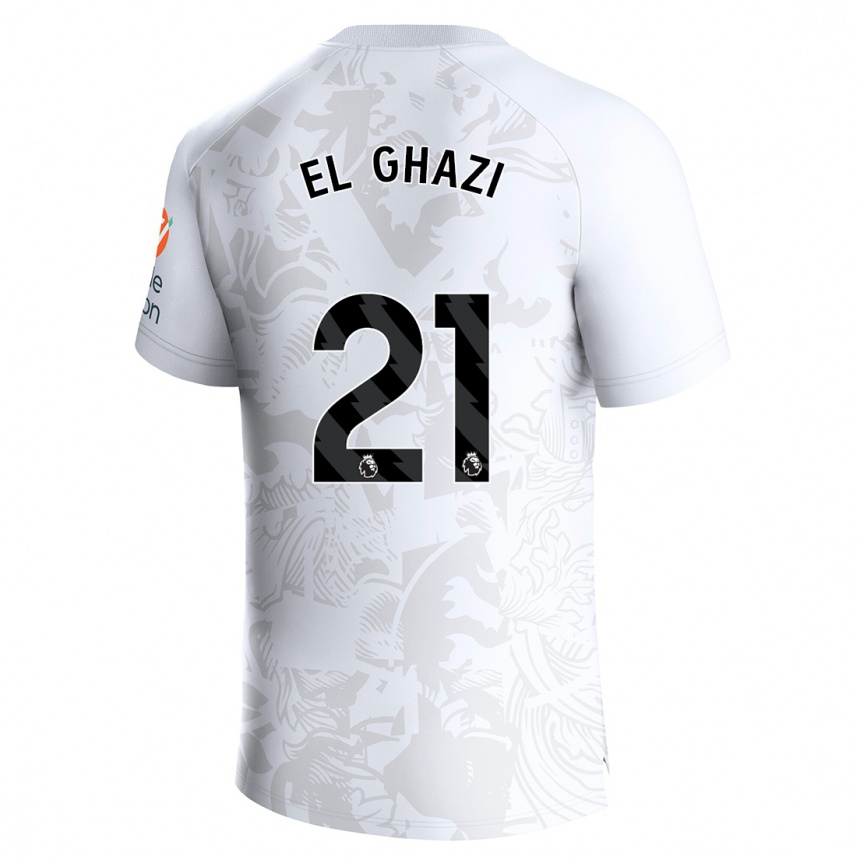 Kids Football Anwar El Ghazi #21 White Away Jersey 2023/24 T-Shirt