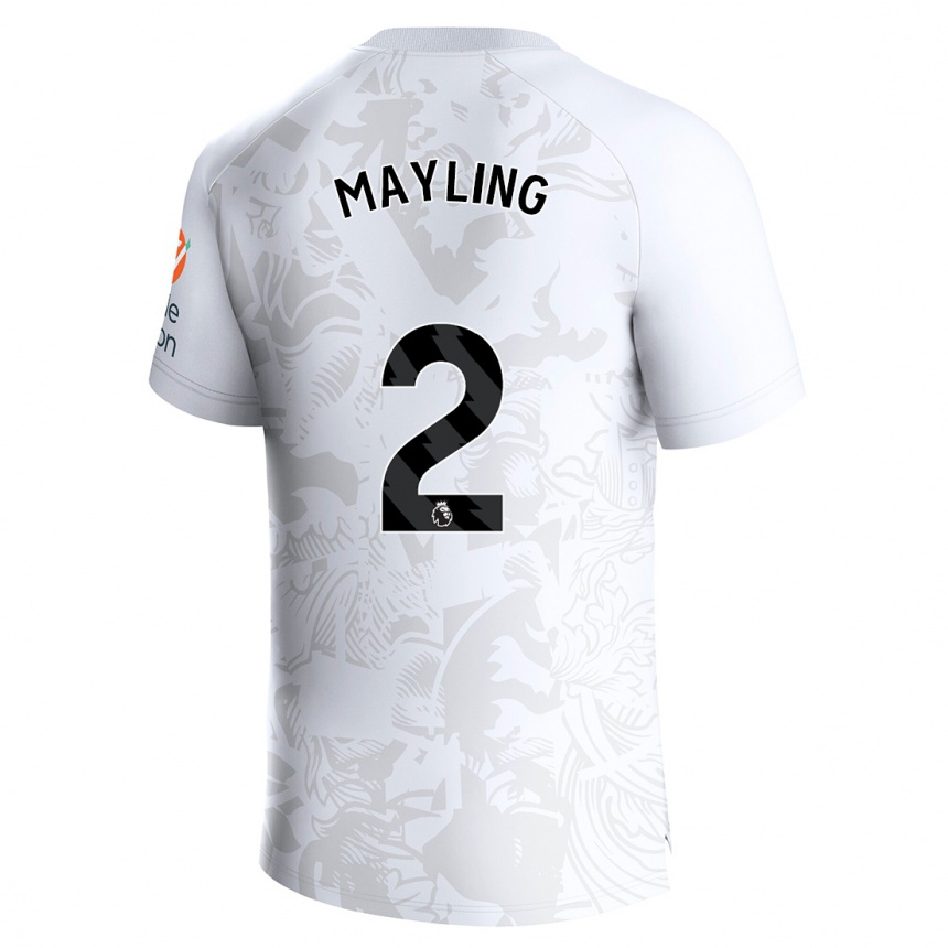 Kids Football Sarah Mayling #2 White Away Jersey 2023/24 T-Shirt