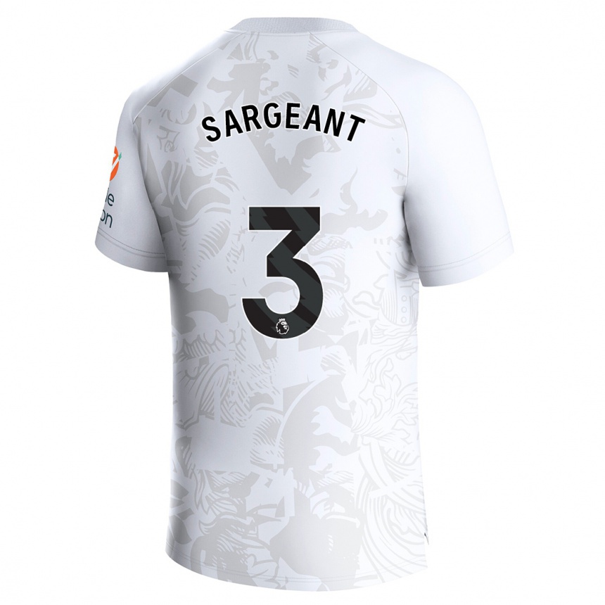 Kids Football Meaghan Sargeant #3 White Away Jersey 2023/24 T-Shirt