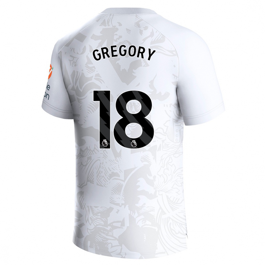 Kids Football Freya Gregory #18 White Away Jersey 2023/24 T-Shirt