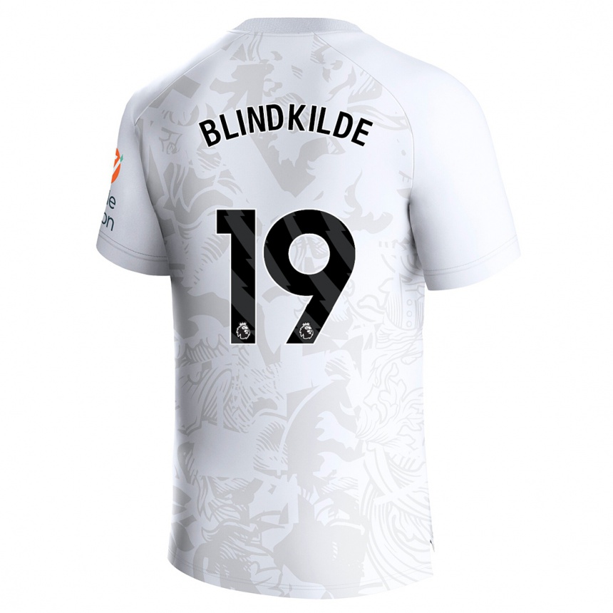 Kids Football Laura Blindkilde #19 White Away Jersey 2023/24 T-Shirt