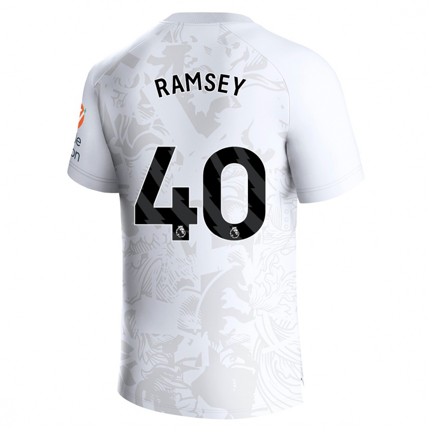 Kids Football Aaron Ramsey #40 White Away Jersey 2023/24 T-Shirt
