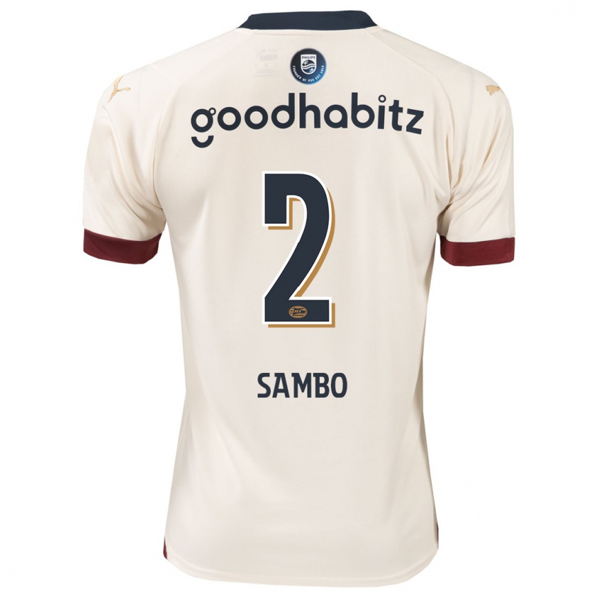 Kids Football Shurandy Sambo #2 Off-White Away Jersey 2023/24 T-Shirt