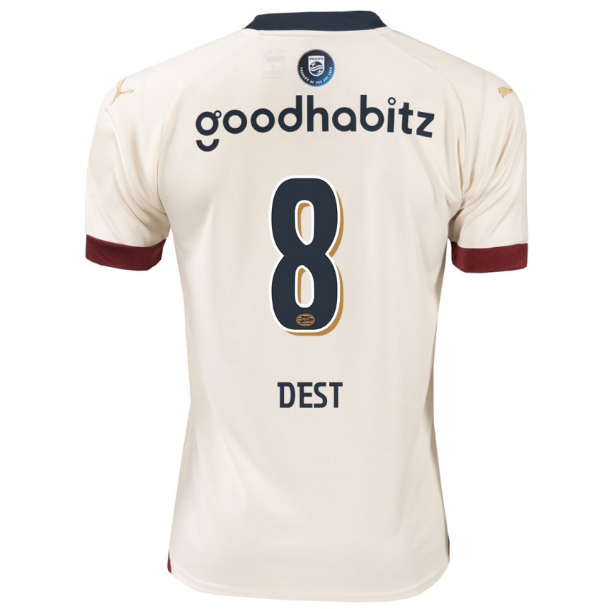 Kids Football Sergino Dest #8 Off-White Away Jersey 2023/24 T-Shirt