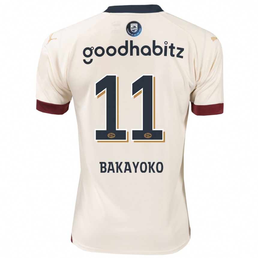 Kids Football Johan Bakayoko #11 Off-White Away Jersey 2023/24 T-Shirt