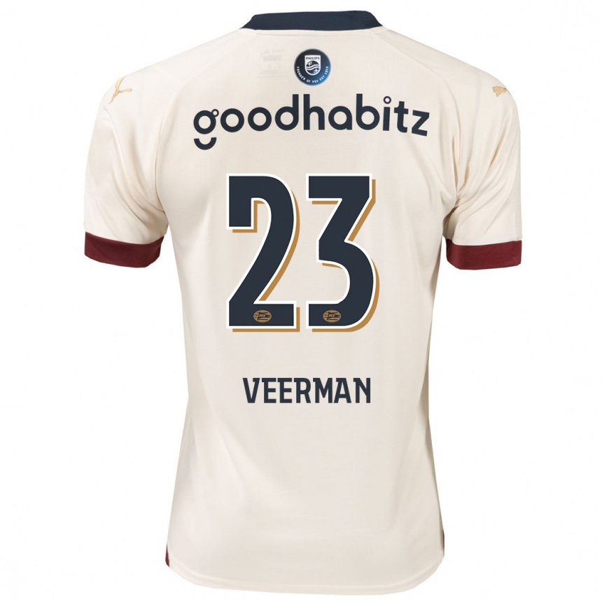 Kids Football Joey Veerman #23 Off-White Away Jersey 2023/24 T-Shirt