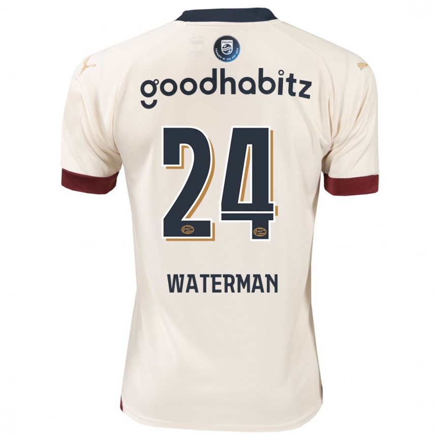 Kids Football Boy Waterman #24 Off-White Away Jersey 2023/24 T-Shirt