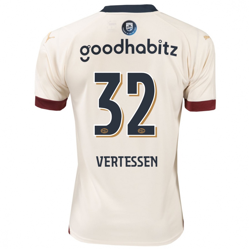 Kids Football Yorbe Vertessen #32 Off-White Away Jersey 2023/24 T-Shirt