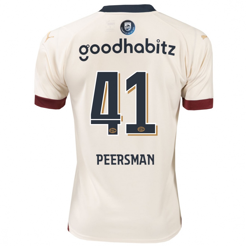 Kids Football Kjell Peersman #41 Off-White Away Jersey 2023/24 T-Shirt