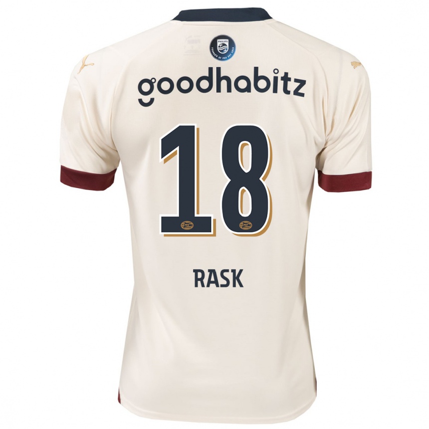 Kids Football Caroline Rask #18 Off-White Away Jersey 2023/24 T-Shirt