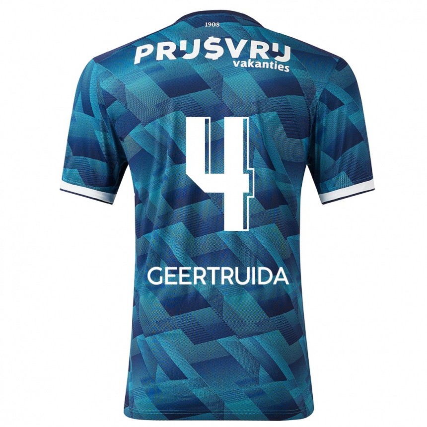 Kids Football Lutsharel Geertruida #4 Blue Away Jersey 2023/24 T-Shirt