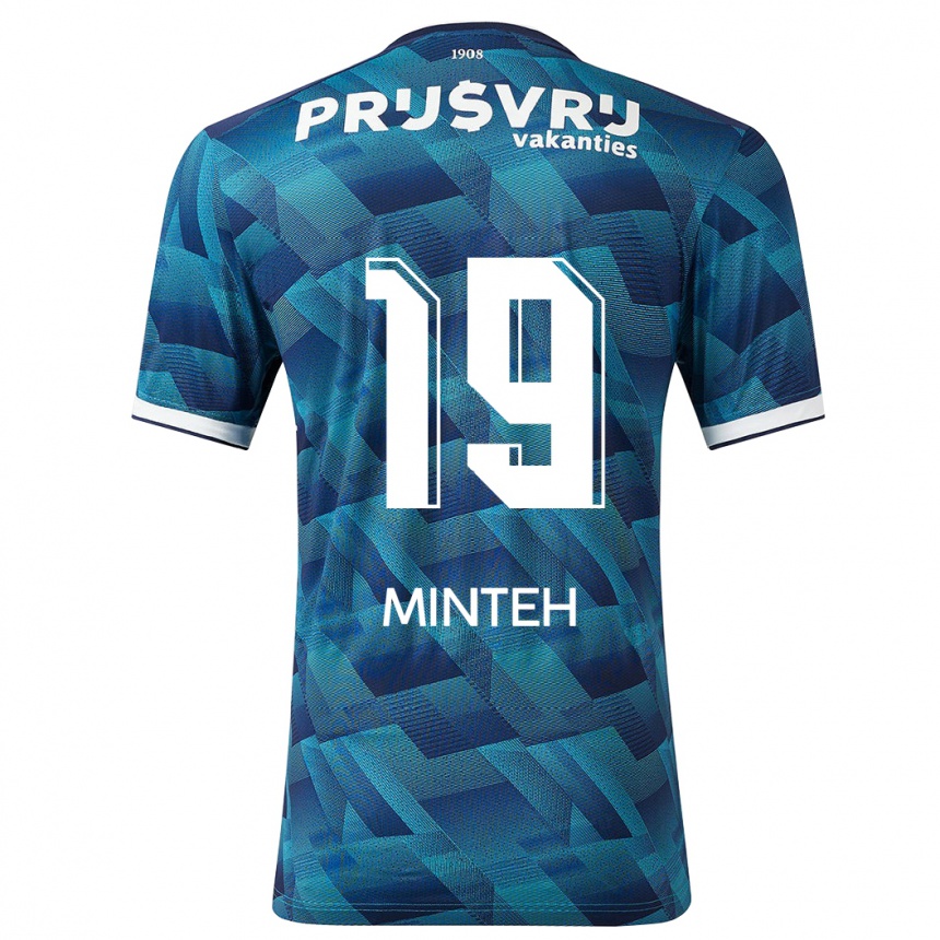 Kids Football Yankuba Minteh #19 Blue Away Jersey 2023/24 T-Shirt