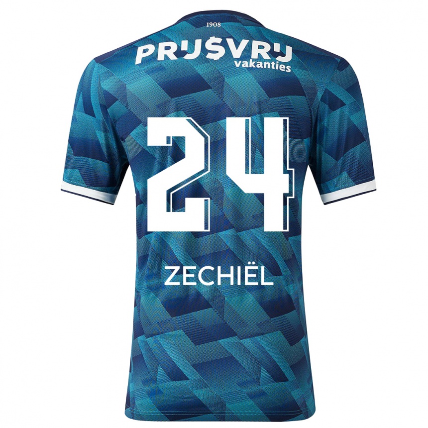 Kids Football Gjivai Zechiël #24 Blue Away Jersey 2023/24 T-Shirt