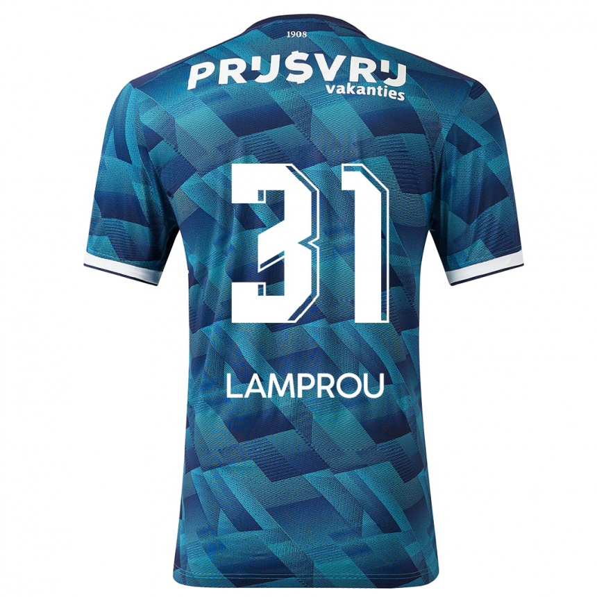 Kids Football Kostas Lamprou #31 Blue Away Jersey 2023/24 T-Shirt