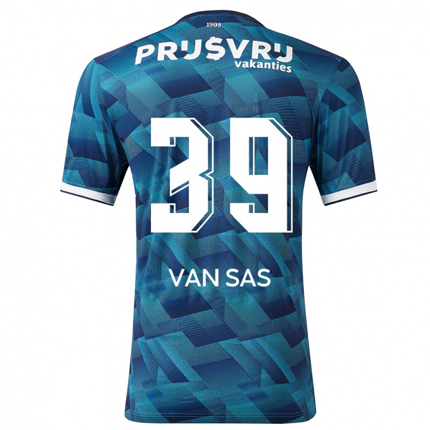 Kids Football Mikki Van Sas #39 Blue Away Jersey 2023/24 T-Shirt