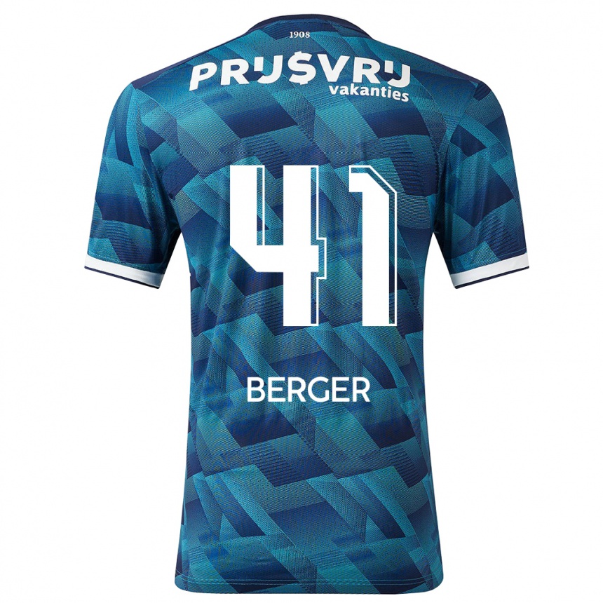 Kids Football Mannou Berger #41 Blue Away Jersey 2023/24 T-Shirt