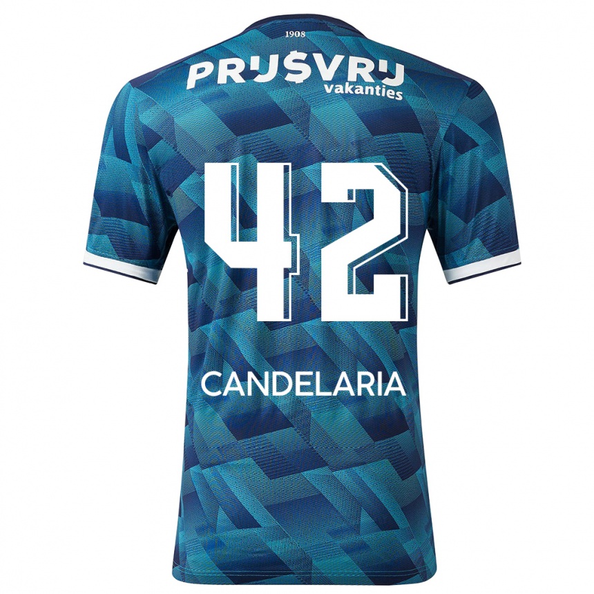 Kids Football Jayden Candelaria #42 Blue Away Jersey 2023/24 T-Shirt